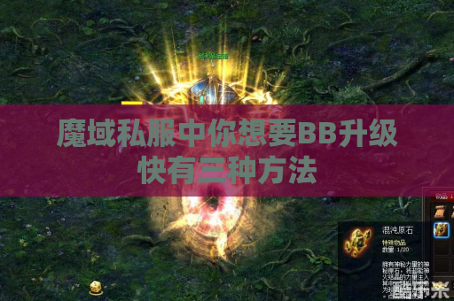 魔域私服中你想要BB升级快有三种方法