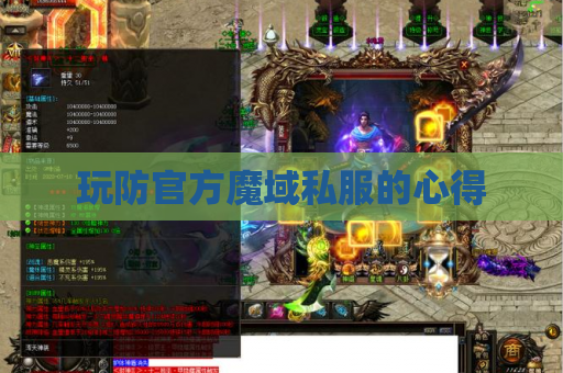 玩防官方魔域私服的心得