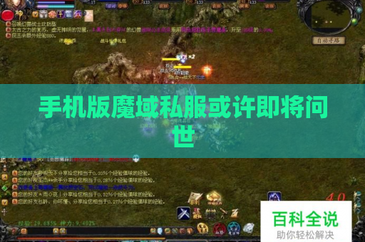 手机版魔域私服或许即将问世 手机版魔域私服或许即将问世